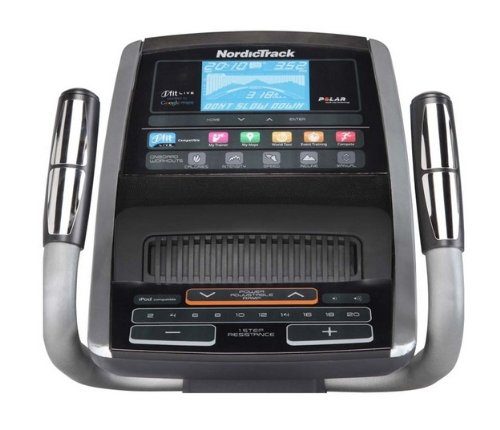 NordicTrack E11.0 display console with heart rate sensor handles