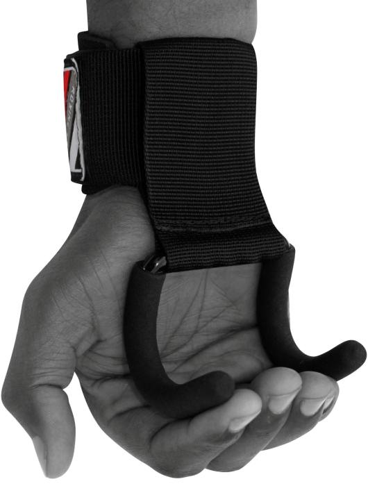 Wider strap sections down to the hook grip help spread the tension when lifting the weight