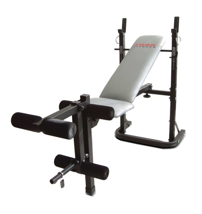 York B500 Adjustable 3 Position Flat Incline Barbell Dumbbell Weight Bench
