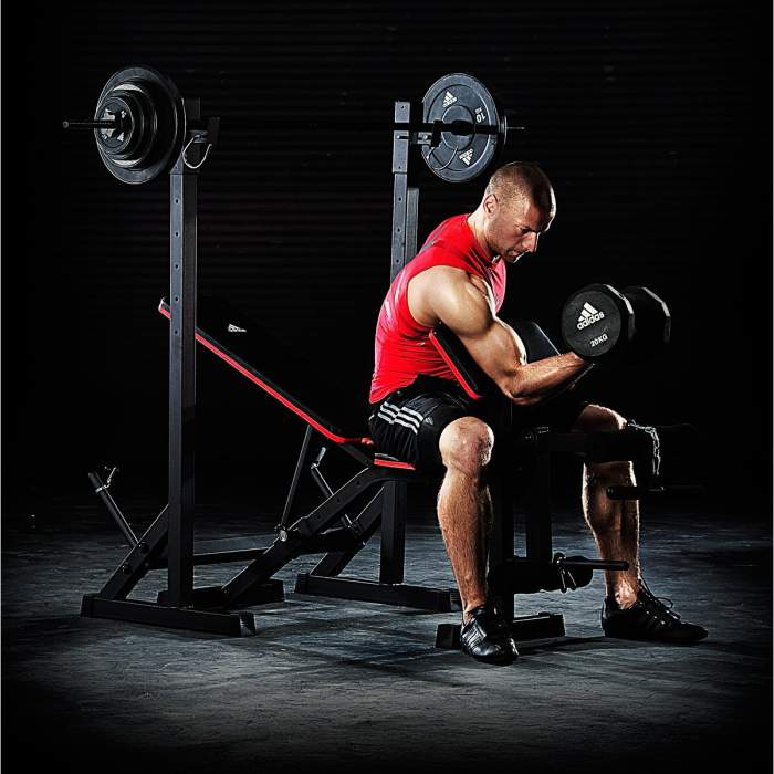 Adidas Essential Workout Weight Bench and Squat Rack