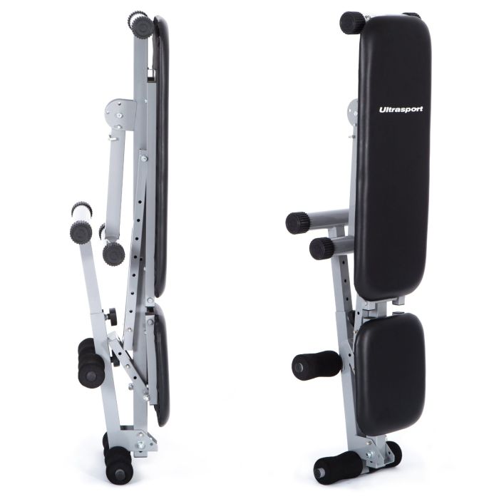 The Ultrasport Adjustable Weight Bench can also be folded away for easy storage when not in use